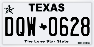 TX license plate DQW0628