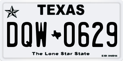 TX license plate DQW0629