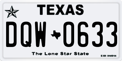 TX license plate DQW0633