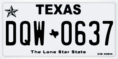 TX license plate DQW0637
