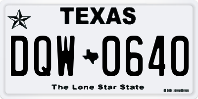 TX license plate DQW0640