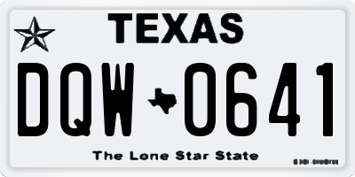 TX license plate DQW0641
