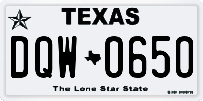 TX license plate DQW0650