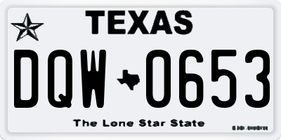 TX license plate DQW0653