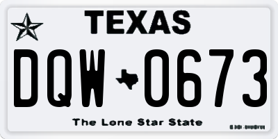 TX license plate DQW0673