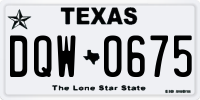 TX license plate DQW0675