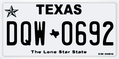 TX license plate DQW0692