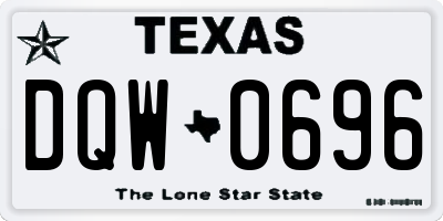TX license plate DQW0696