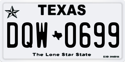 TX license plate DQW0699