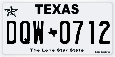 TX license plate DQW0712