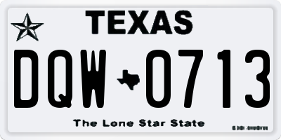 TX license plate DQW0713