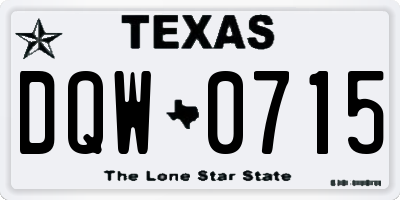 TX license plate DQW0715