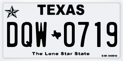 TX license plate DQW0719
