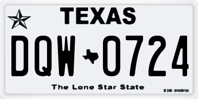 TX license plate DQW0724