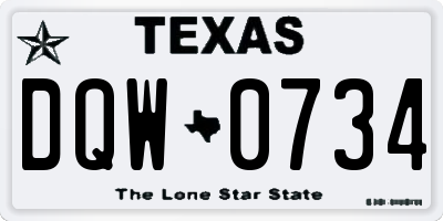 TX license plate DQW0734