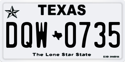 TX license plate DQW0735