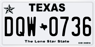 TX license plate DQW0736