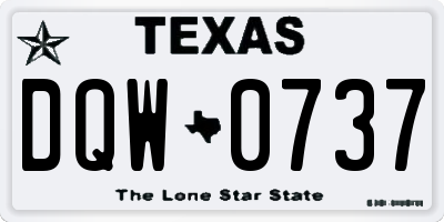TX license plate DQW0737