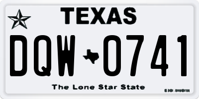 TX license plate DQW0741