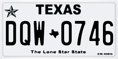 TX license plate DQW0746