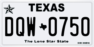 TX license plate DQW0750