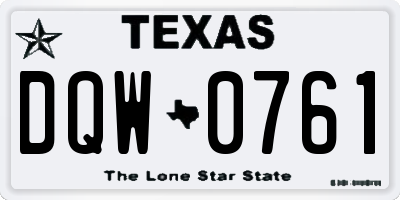 TX license plate DQW0761