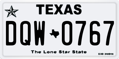 TX license plate DQW0767
