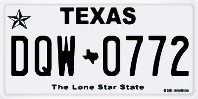 TX license plate DQW0772