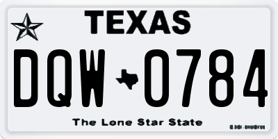 TX license plate DQW0784