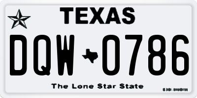 TX license plate DQW0786