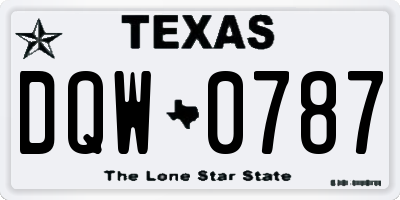 TX license plate DQW0787