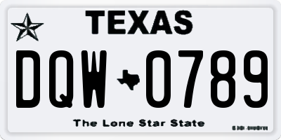 TX license plate DQW0789
