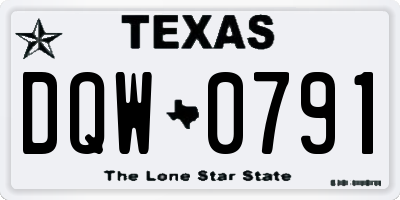 TX license plate DQW0791