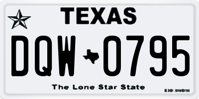 TX license plate DQW0795