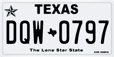 TX license plate DQW0797