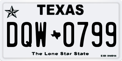 TX license plate DQW0799