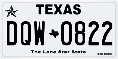 TX license plate DQW0822