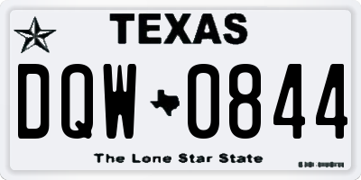 TX license plate DQW0844