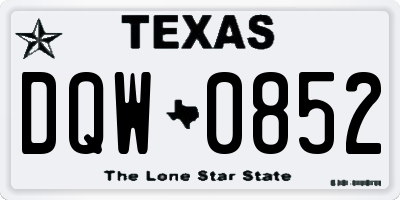 TX license plate DQW0852
