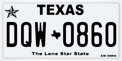 TX license plate DQW0860