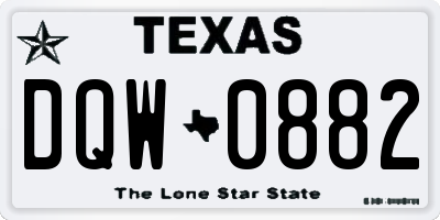TX license plate DQW0882