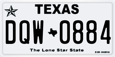TX license plate DQW0884