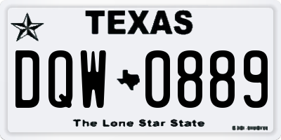 TX license plate DQW0889