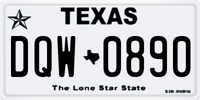 TX license plate DQW0890