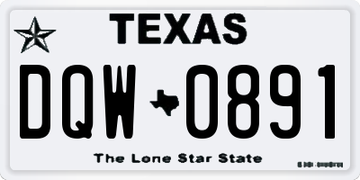 TX license plate DQW0891