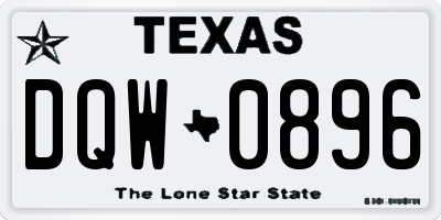 TX license plate DQW0896
