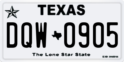 TX license plate DQW0905