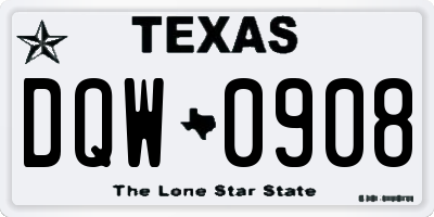 TX license plate DQW0908