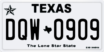 TX license plate DQW0909