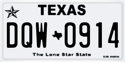 TX license plate DQW0914